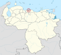 Location of Caracas in Venezuela