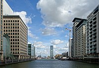 West India Docks dans le quartier de Canary Wharf