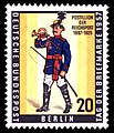 German stamp (Berlin) with postillon of the reichspost