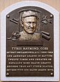 Ty Cobb Baseball Hall of Fame plaque