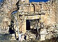 Vista de la fachada principal de la iglesia del Convento de San Guillermo, Castielfabib (Valencia). Año 1995.