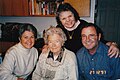 Burnham's four grandchildren: Begay Burnham Atkinson (1941- ; standing); Karen "Wren" Burnham Breedlove (1945- ); Martha "Marta" Burnham Burleigh (1910-1998); Frederick Russell Burnham II (1945- ). Dec 27, 1997.