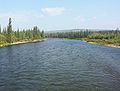 Klondike River from a bridge at the Dempster Highway