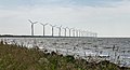 Windmolenpark in het IJsselmeer bij de Ketelbrug (Flevoland)