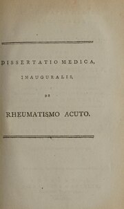 Thumbnail for File:Dissertatio medica inauguralis, de rheumatismo acuto ... (IA b3196610x 0002).pdf