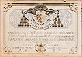 English: Marble plaque with the coats of arms of the archbishop of Salzburg and the Latin inscription of the two donators Deutsch: Marmortafel über der Einfahrt mit dem Wappen des Salzburger Erzbischofs und lateinische Widmungs-Inschrift der beiden Stifter