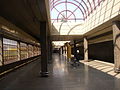 Station Hůrka, platform and transparent southern wall