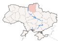 Location of Chernihiv Oblast (Chernigov Oblast) on the map of Ukraine