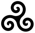 Spiral triskele, occasionally used as a Christian Trinitarian symbol