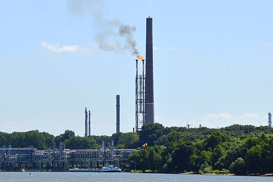 Gas flare at a chemical plant