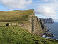 View from Eggjarnar, cliffs on the west coast of Suðuroy near Vágur.