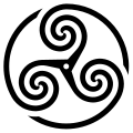 Basic "wheeled" spiral triskelion.