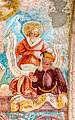 English: Late Gothic fresco painting of Saint Matthew at the loggia`s vault Deutsch: Spätgotische Freskomalerei des Evangelisten Matthäus im Loggia-Gewölbe