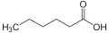Deutsch: Struktur von Capronsäure (Hexansäure) English: Structure of Caproic acid (Hexanoic acid)