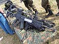 G36 with an AG36 grenade launcher and a Zeiss RSA-S Reflex Sight red dot sight that the German Army selected for their upgraded G36A2 variant.