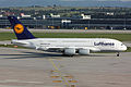 Lufthansa A380 at Stuttgart Airport