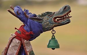 The staff of a Buryat shaman naer Ulan-Ude, Russia