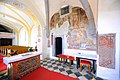 English: Choir square under the steeöle with gothic frescos in the parish church Saint Lambertus Deutsch: Turm-Chorquadrat mit gotischen Fresken in der Pfarrkirche Heiliger Lambert