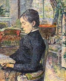   La Comtesse Adèle de Toulouse-Lautrec dans le salon du Château de Malromé