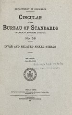 Thumbnail for File:Circular of the Bureau of Standards no. 58 2nd edition- invar and related nickel steels (IA circularofbureau582unse).pdf