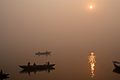 Morning boat ride on the Ganges River.