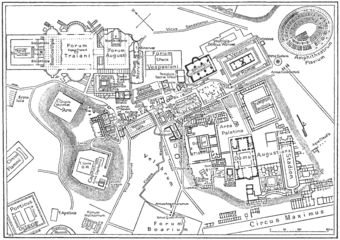 Map of the antique downtown Rome