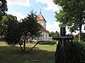 Village church with commemoration cross to Staaken's division from 1951 to 1990.