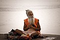 A sadhu by the Ghats on the Ganges, Varanasi.