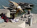 Ganga ghat with a Shivling, Varanasi.