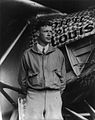 Lindbergh poses in front of the Spirit of St. Louis