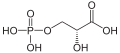 Deutsch: Struktur von D-3-Phosphoglycerinsäure English: Structure of D-3-phosphoglyceric acid