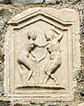 English: Relief of satyr and maenad (CSIR II/4, 327), at the southern wall Deutsch: Relief mit Satyr und Mänade (CSIR II/4, 327), an der Süd-Wand