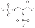 Deutsch: Struktur von D-2,3-Bisphosphoglycerat English: Structure of D-2,3-bisphosphoglycerate