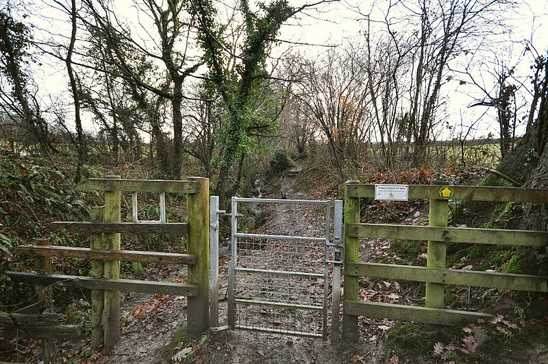 File:A gate at the bottom of Shearford Lane - geograph.org.uk - 2222865.jpg