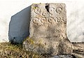 English: Ancient Roman grave altar with engraved signs Deutsch: Antike Grabara mit eingemeißelten Zeichen