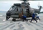 Thumbnail for File:Republic of Singapore Air Force Eurocopter AS332 Super Puma on the USS Harpers Ferry during CARAT 2007 - 20070723.jpg