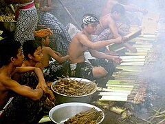 Preparing the feast before the show's begin