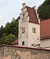 Detail van Wehrkirche in Kinding. Locatie Kinding Opper-Beieren Duitsland