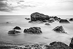 Thumbnail for File:Santorin (GR), Exomytis, Vlychada Beach -- 2017 -- 2999 (bw).jpg