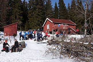 Skiers have break at lodge in Oslo