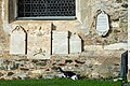 English: Epitaphs at the exterior south wall Deutsch: Grabsteine an der äußeren Süd-Wand