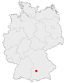 Location of Augsburg in Germany