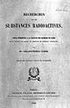 Recherches sur les substances radioactives, 1903