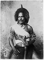 Thumbnail for File:Unidentified Fijian man wearing (traditional?) clothing, photographed by Thomas Andrew, circa 1890s.jpg