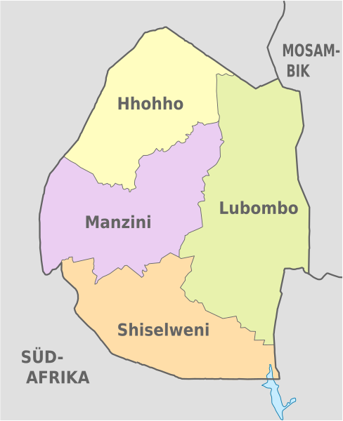 File:Eswatini, administrative divisions - de - colored.svg