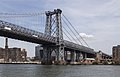 Detail view of the eastern tower of the Williamsburg Bridge