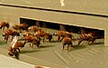 A group of worker bees Nasonov fanning at the hive entrance.