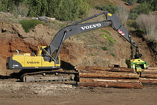 Computerized heavy machinery log cutting