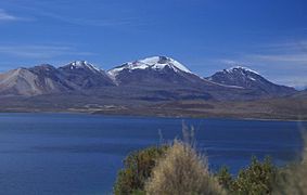 Acotango from Chungará Lake