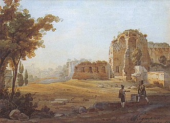 The Roman Forum in Rome 1832 by Rudolf Wiegmann.